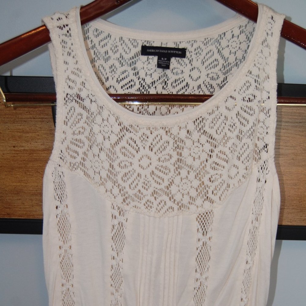 AE Cotton  Lace Insert Top (S)